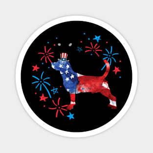 Beagle Uncle Sam Hat 4Th Of July Magnet